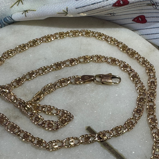 Vintage 9ct Italian Unoaerre circle nautical necklace - perfect stacker